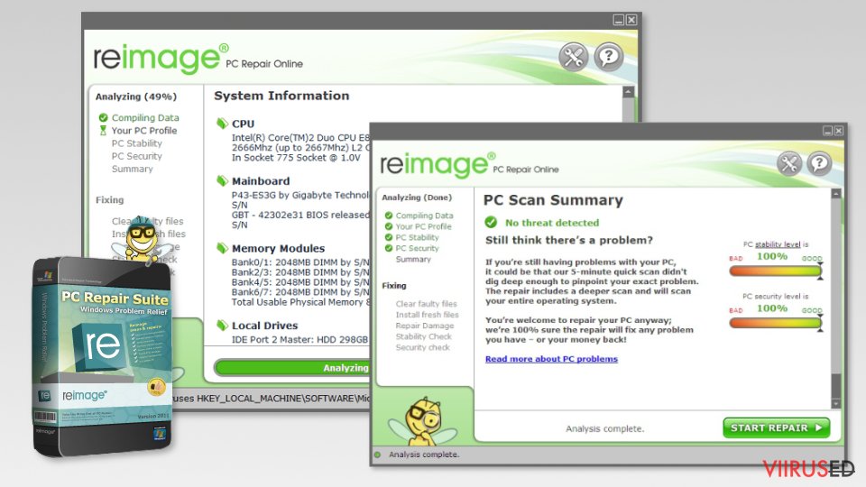 Screenshot of Reimage