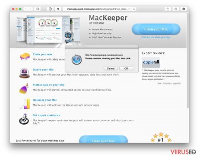 MacKeeper hüpikaken-reklaamid erinevates portaalides